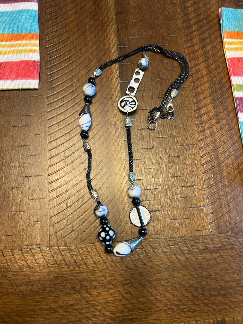 Black & White Beaded Necklace